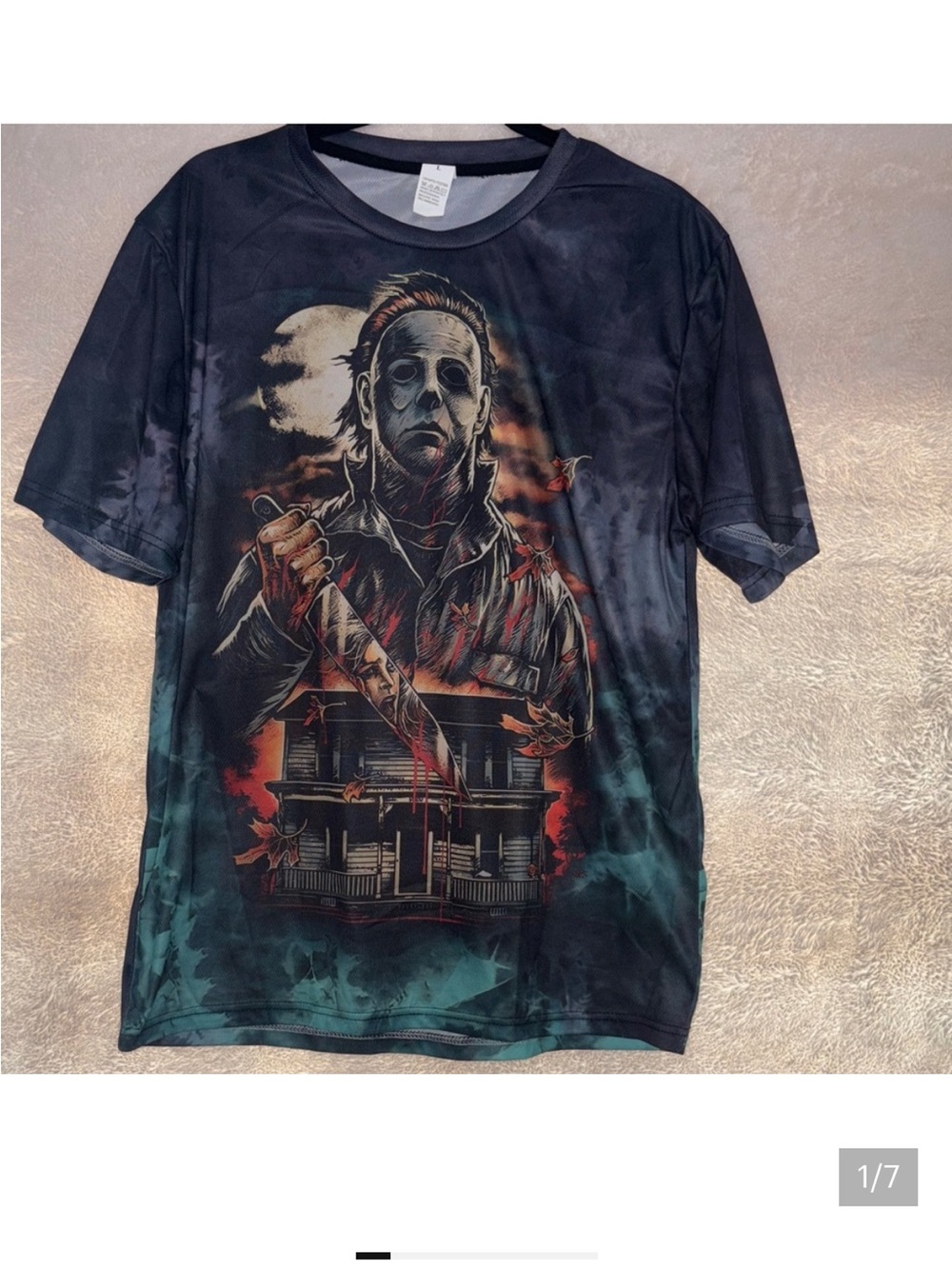 Michael Myers Halloween Horror All Over Print
Graphic T Shirt Large Slasher